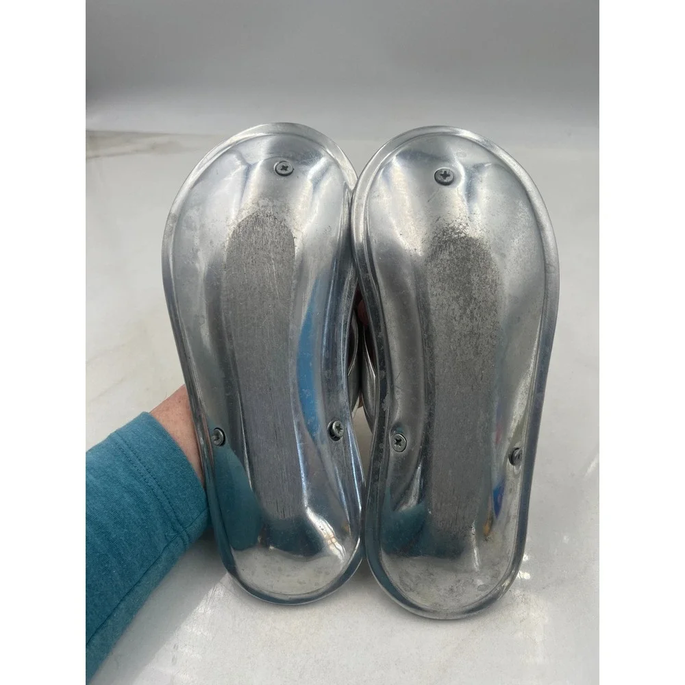 Vintage Metal Flip Flop Trinket Dish Set Silver Tone Decorative Tray